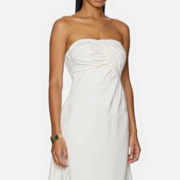 NWT Strapless Maxi Dress White Beach Bride Vacation Party Summer - Picture 1 of 8